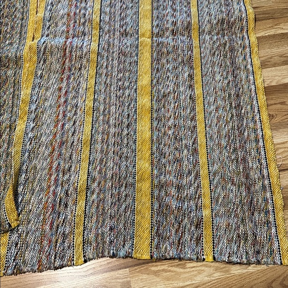 Vintage Multi-Color Woven Yellow Hook Rug Kitchen Throw Decorative set of 2 - Picture 8 of 8